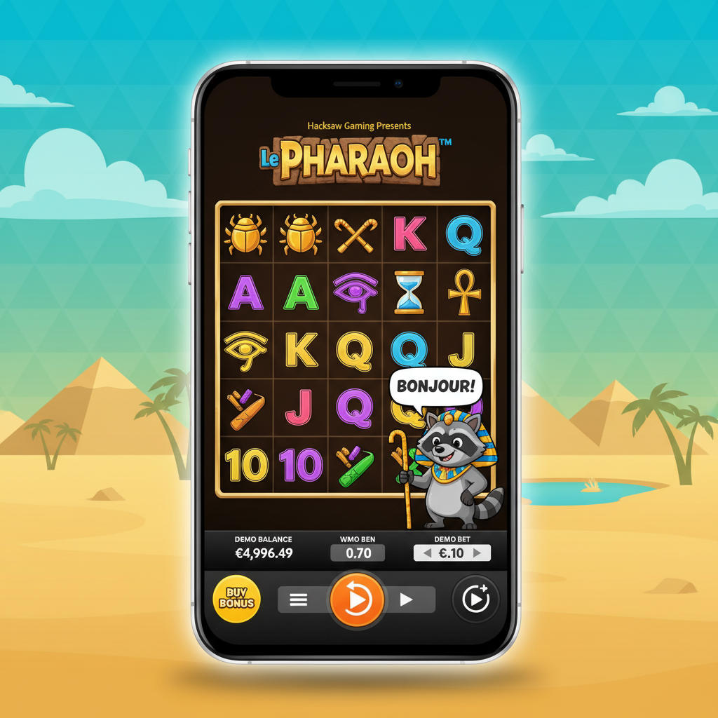 Le Pharaoh - Hauptspielbildschirm auf Smartphone