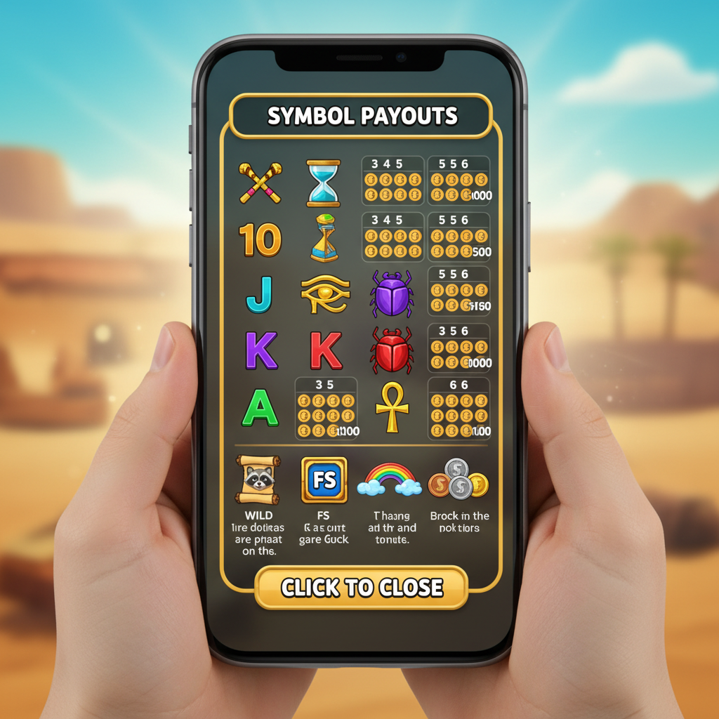 Le Pharaoh - Gewinntabelle auf Mobilgerät